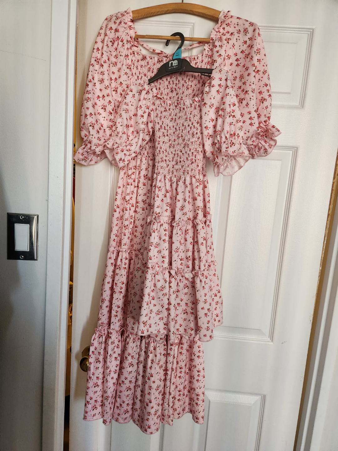 mother and daughter Pink Floral Midi Dress