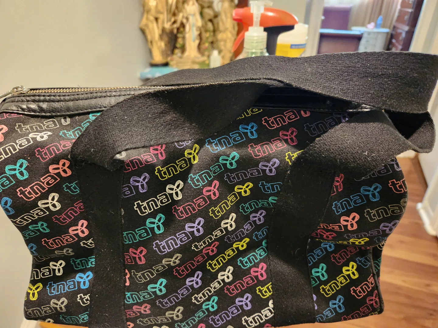 TNA black and colourful logo print bag thumbnail