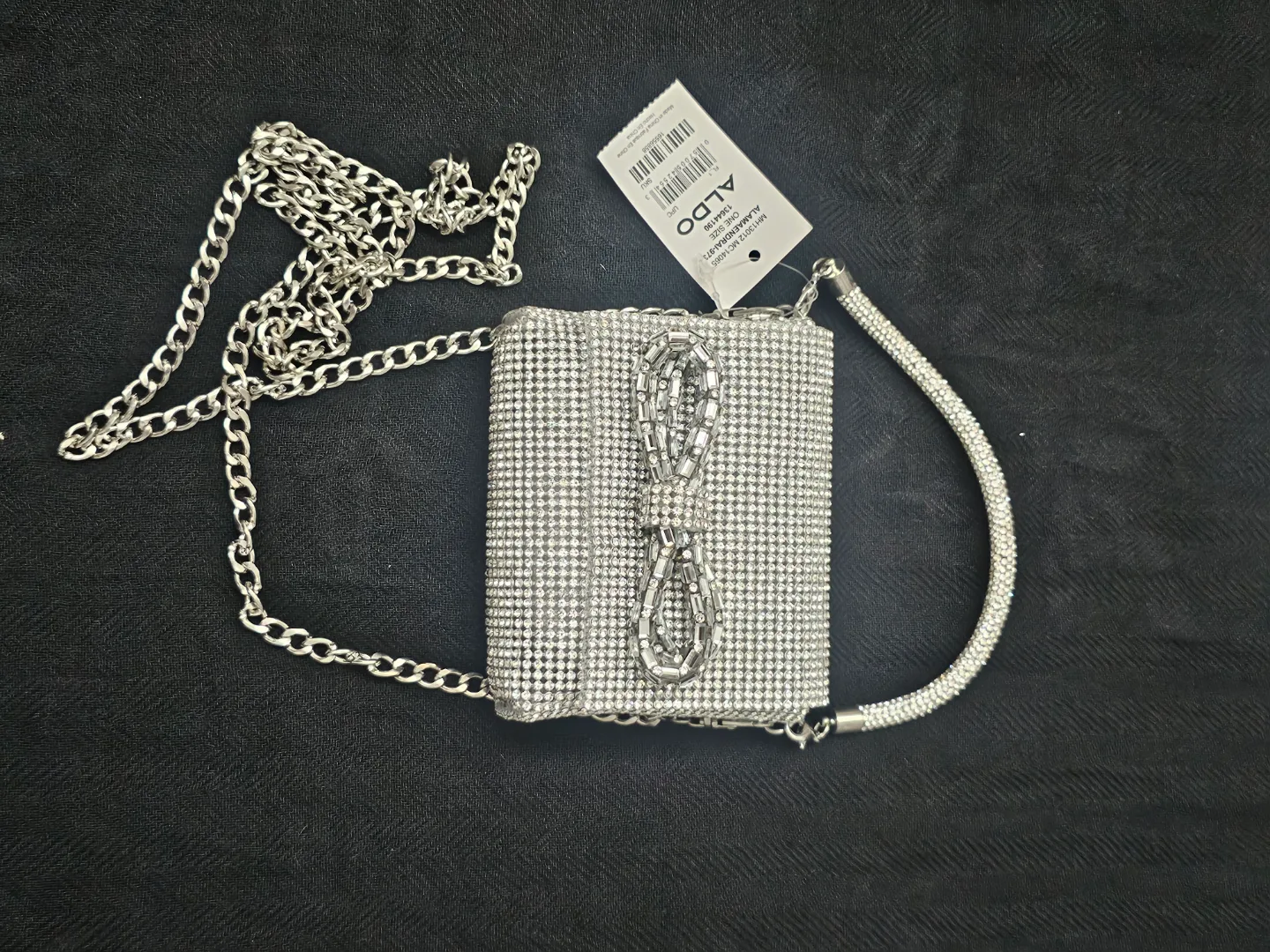 BNWT Aldo Silver Rhinestone Crossbody Bag thumbnail