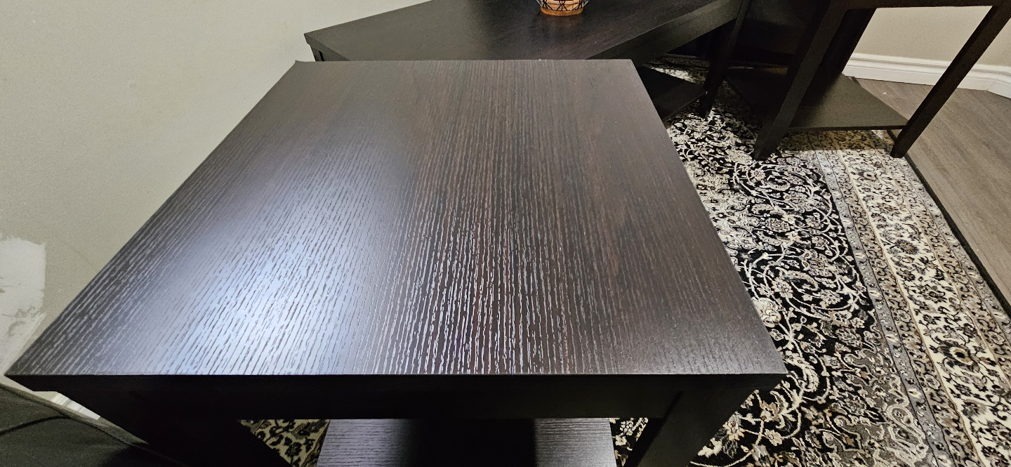 Coffee Table & End Tables Set, Wood Espresso Brown Black ☕️✨️ - photo 3