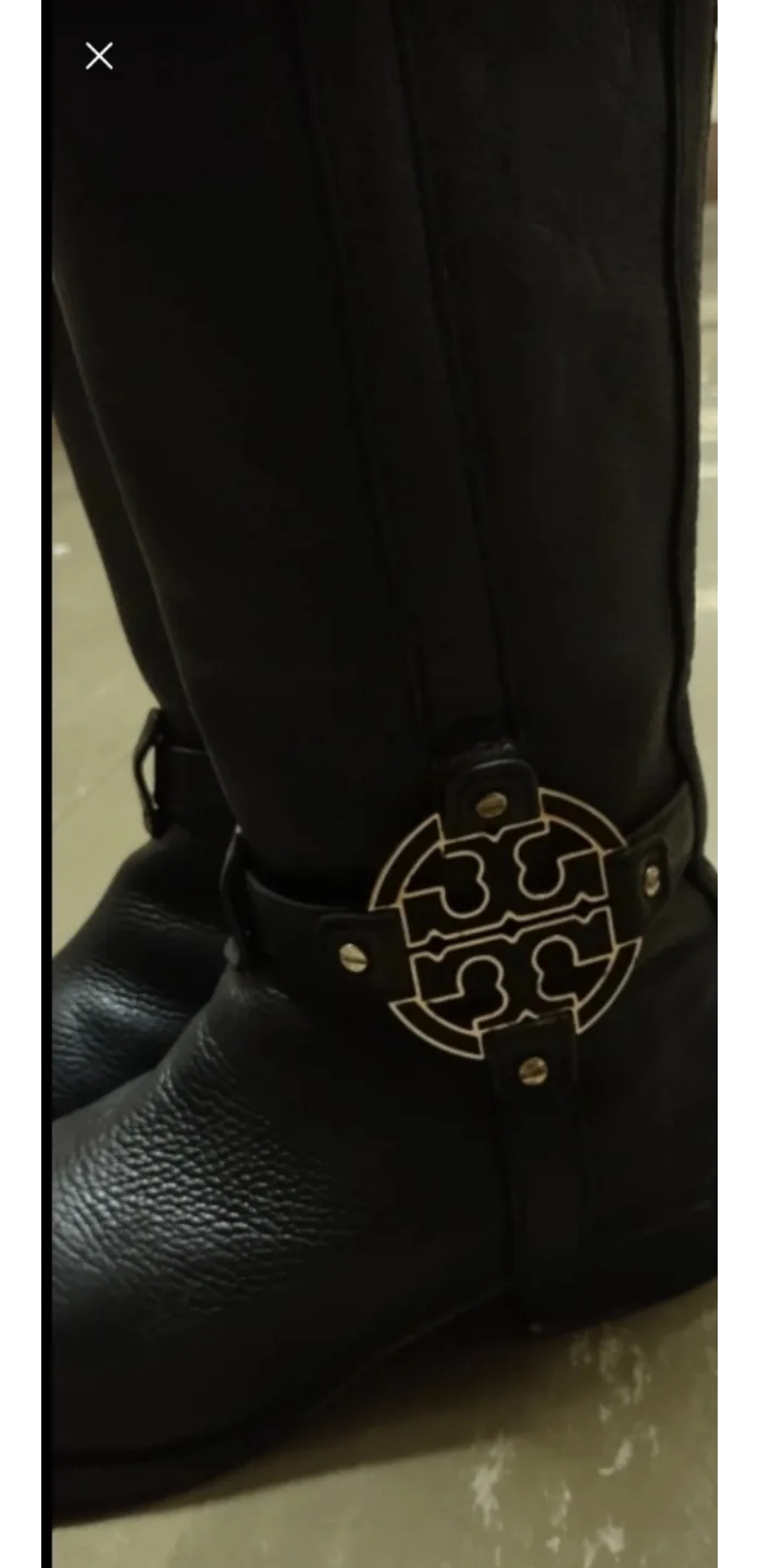 Tory Burch Black Leather Riding Boots image indicator(2)