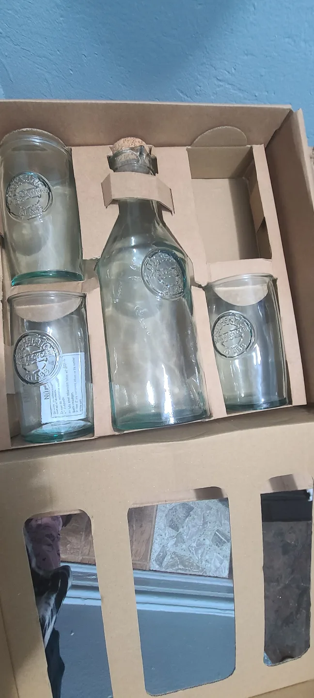 5-Piece Authentic 100% Recycled Glass Beverage Set thumbnail
