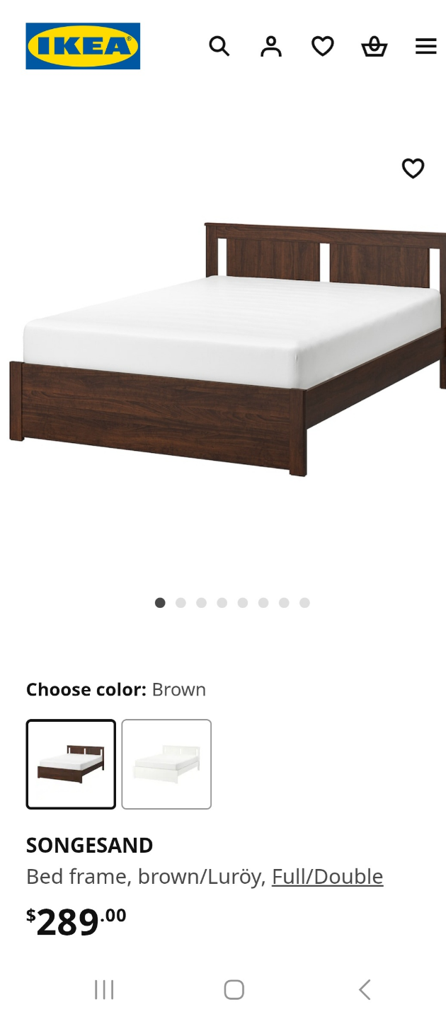 IKEA SONGESAND Full/Double Bed Frame - Brown