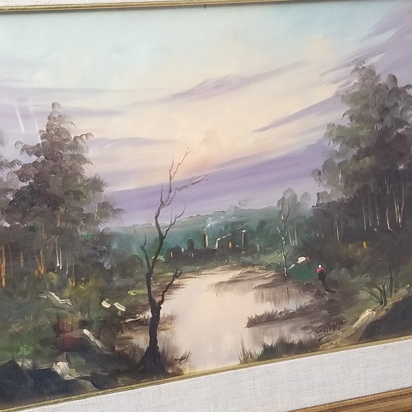 Framed landscape oil painting image indicator(2)