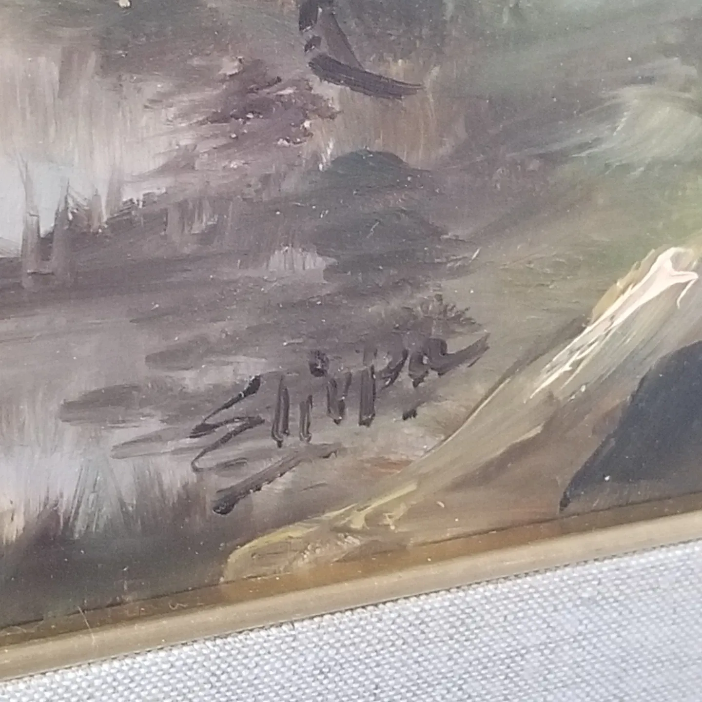 Framed landscape oil painting image indicator(5)