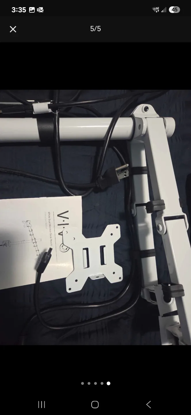 VIVO Dual Monitor Desk Mount - White image indicator(2)