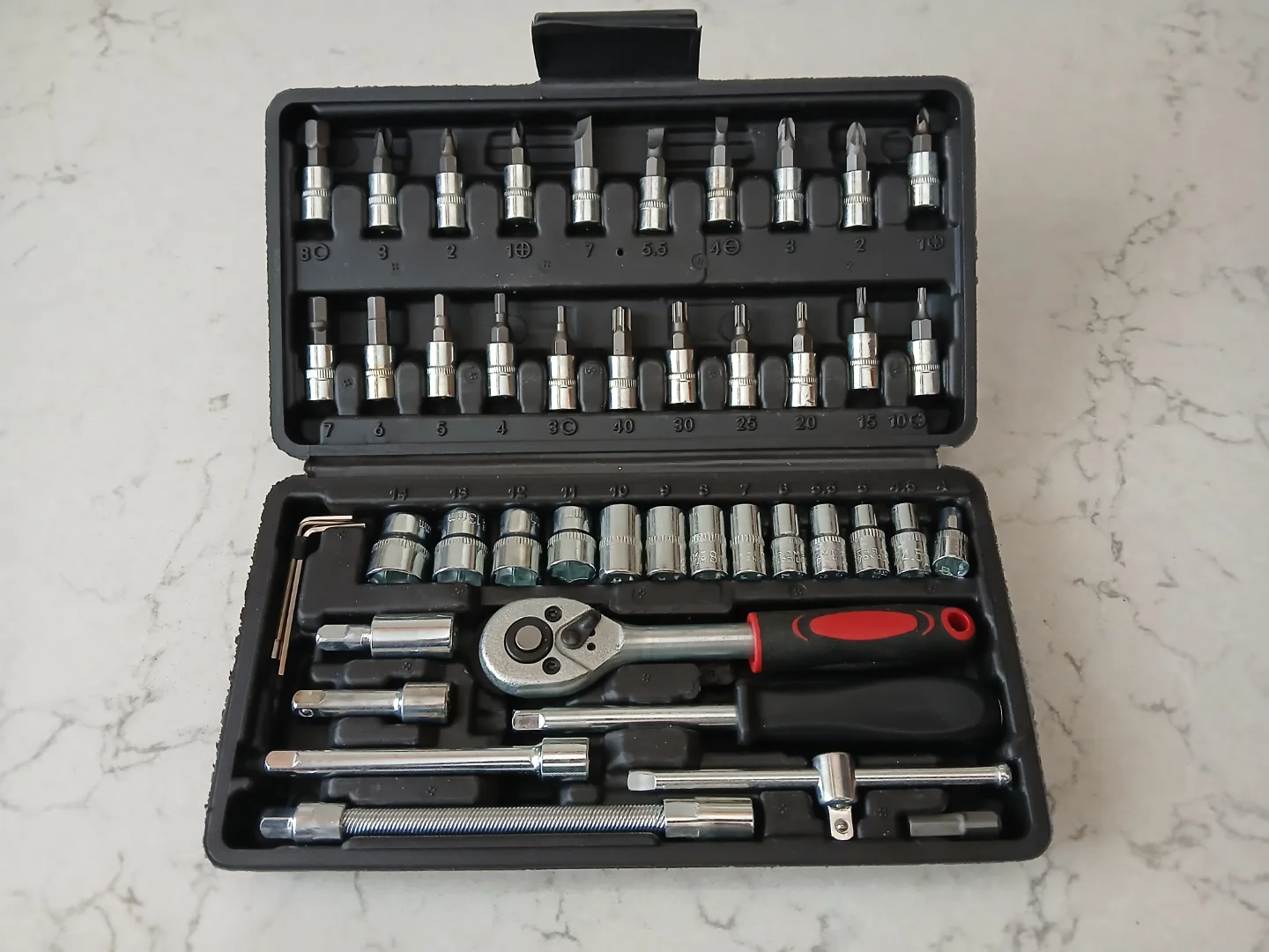 46-Piece Socket and Bit Set with Ratchet,BRAND NEW thumbnail
