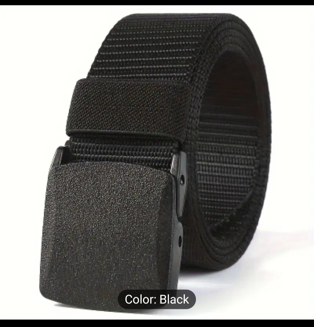 Men's Black Nylon Web Belt - 48 Inches - photo 5