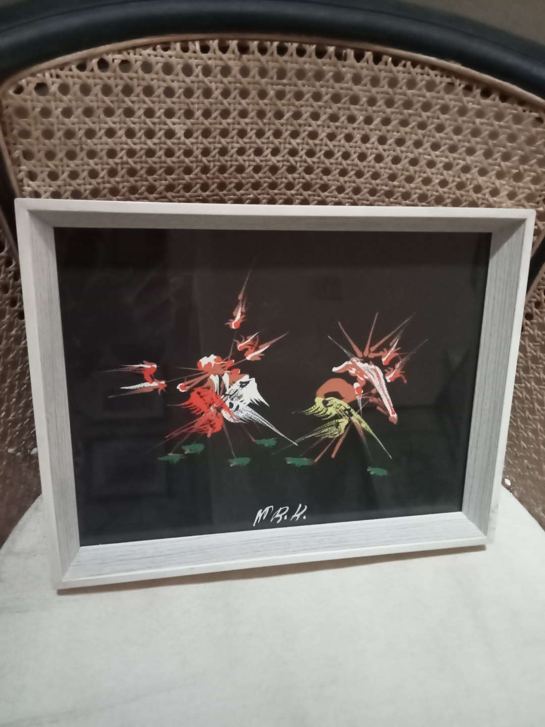 🧡 Framed  Authentic African Folk  Artwork - Birds in Motion