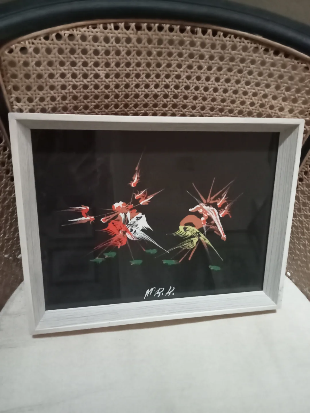 🧡 Framed  Authentic African Folk  Artwork - Birds in Motion thumbnail