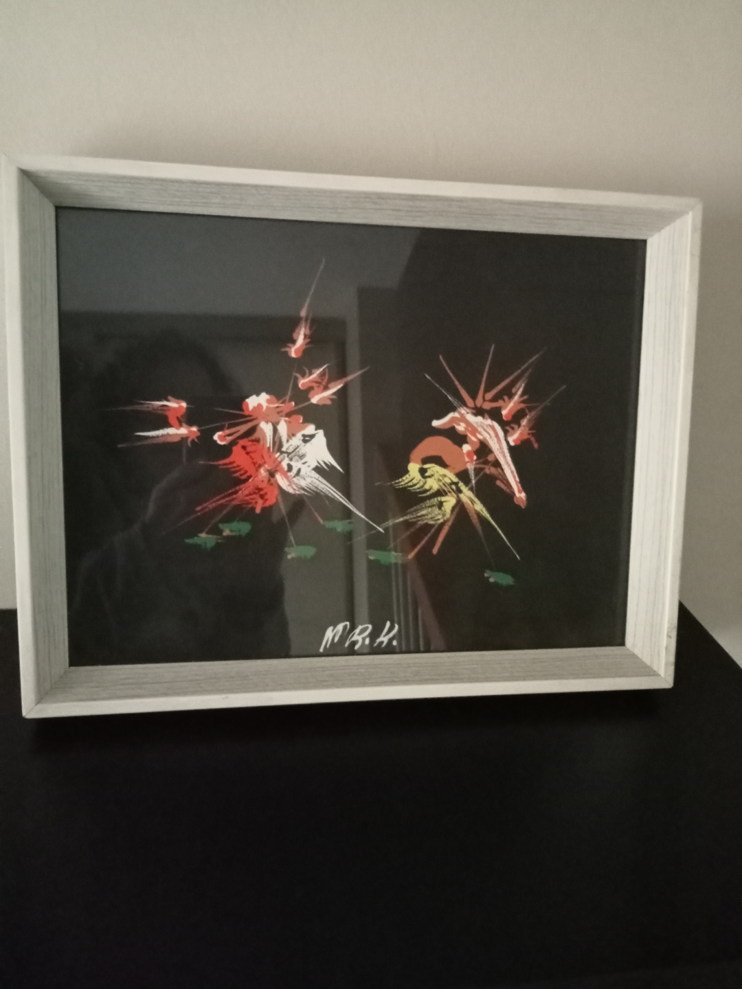 🧡 Framed  Authentic African Folk  Artwork - Birds in Motion - photo 2