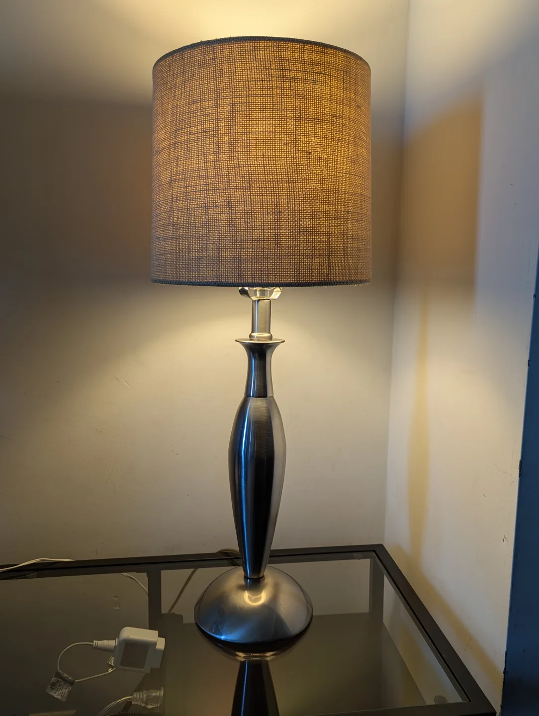 Modern Table Lamp Beige Shade thumbnail
