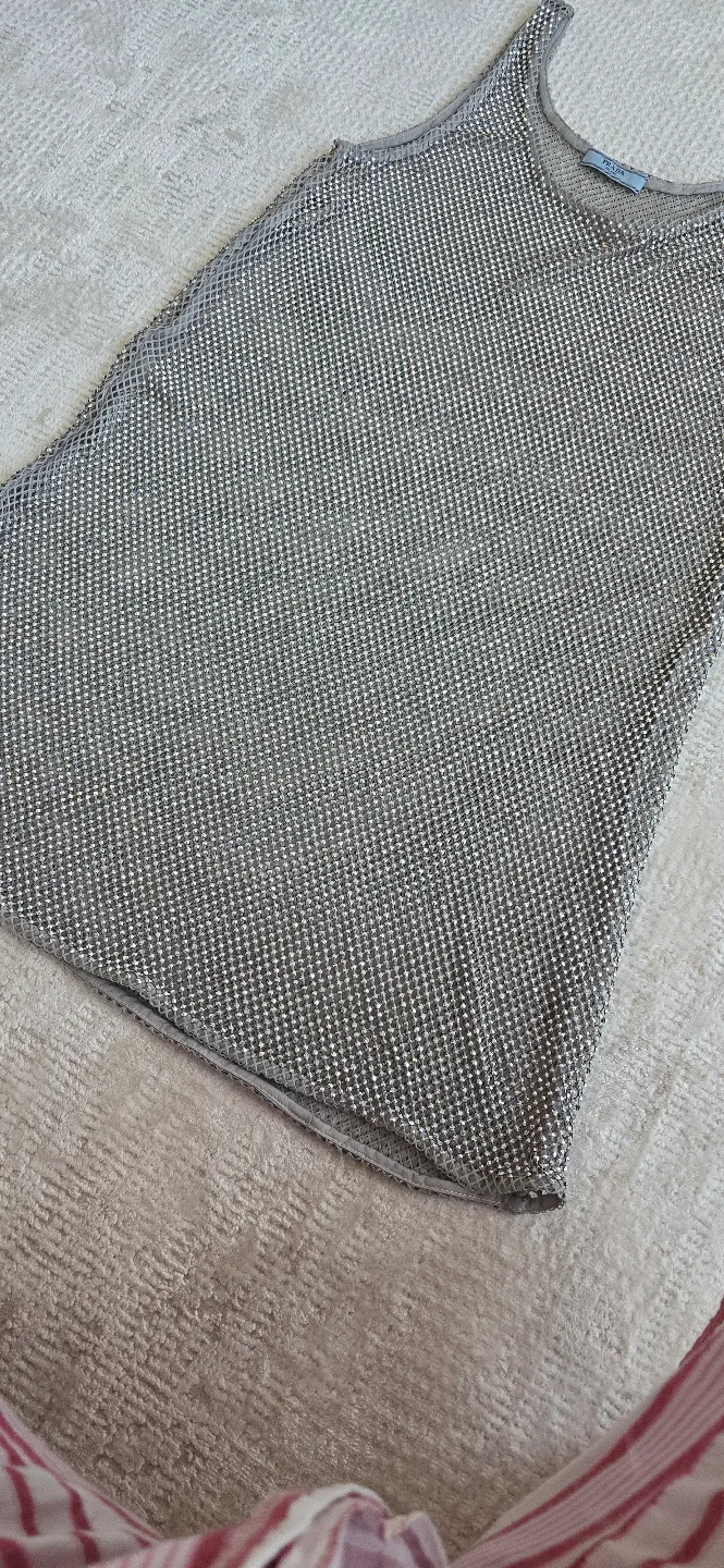 vintage prada sparks dress.  missing the square in the front. image indicator(5)