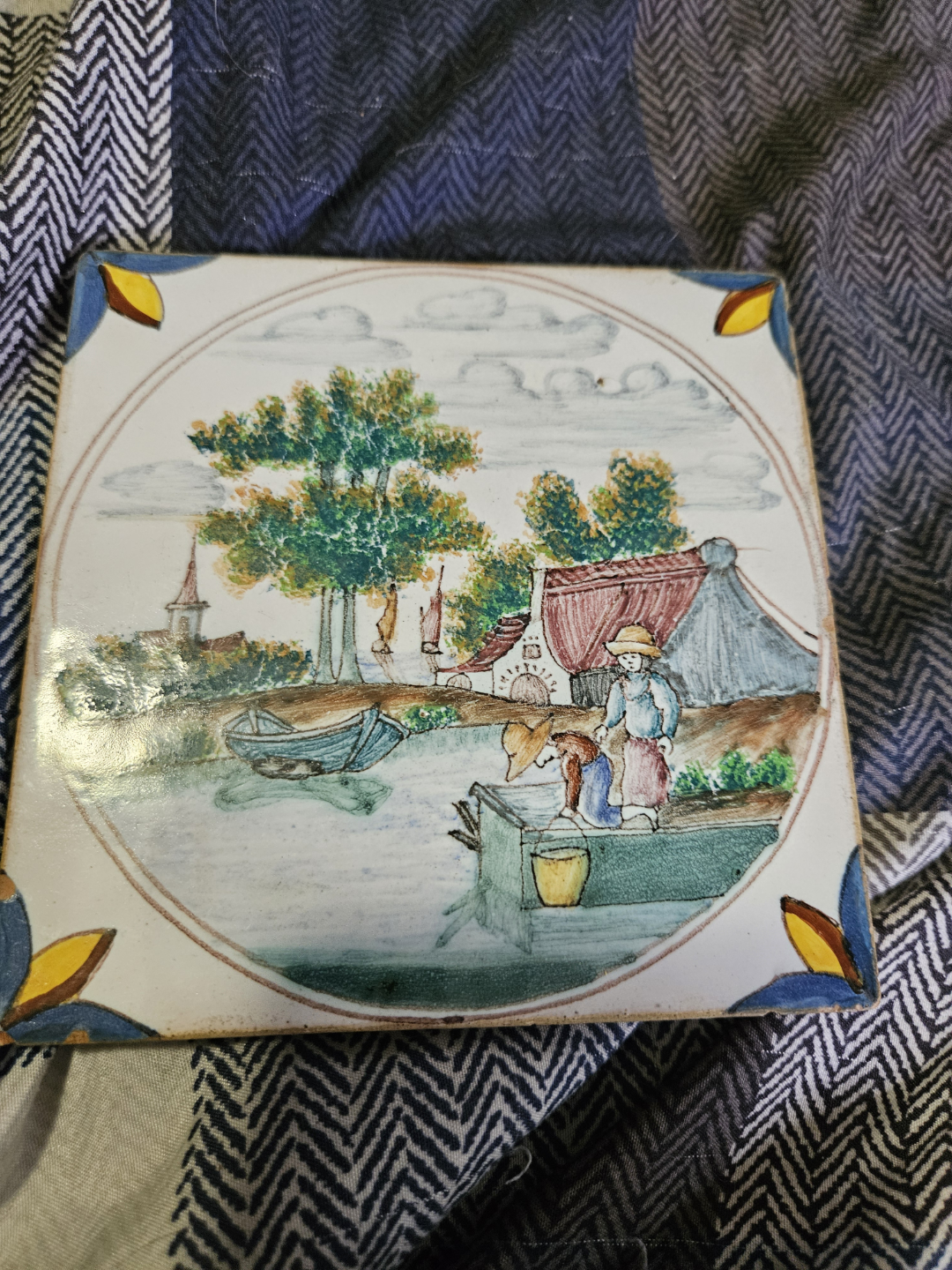 Vintage Hand-painted Tile
