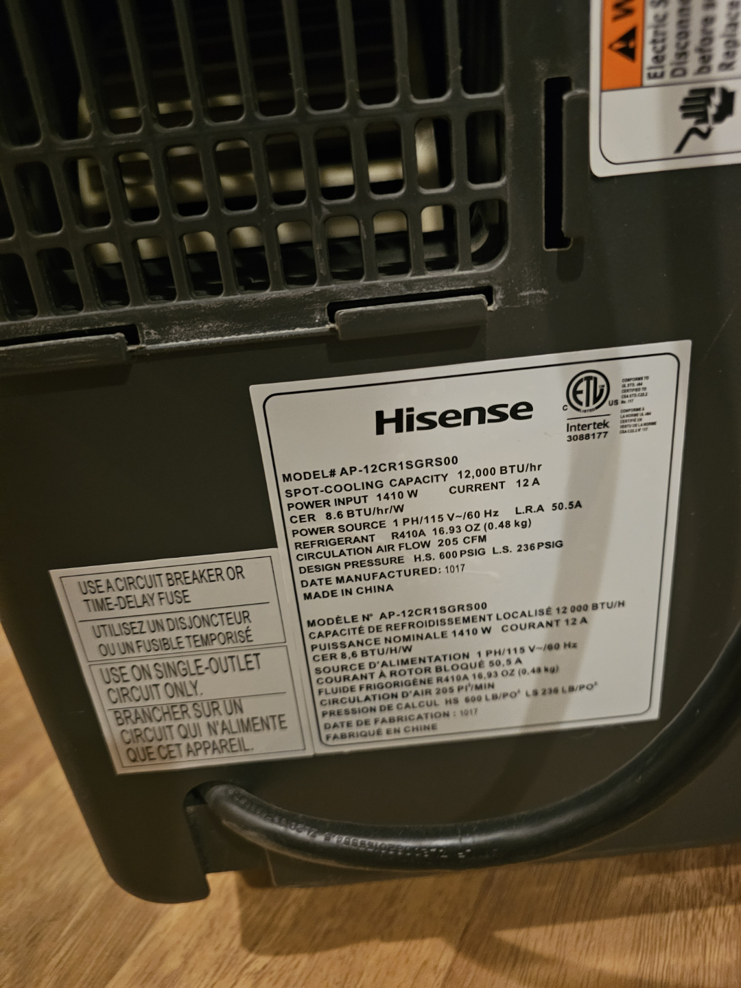 Portable Air Conditioner with Exhaust Hose and Window Kit - photo 3