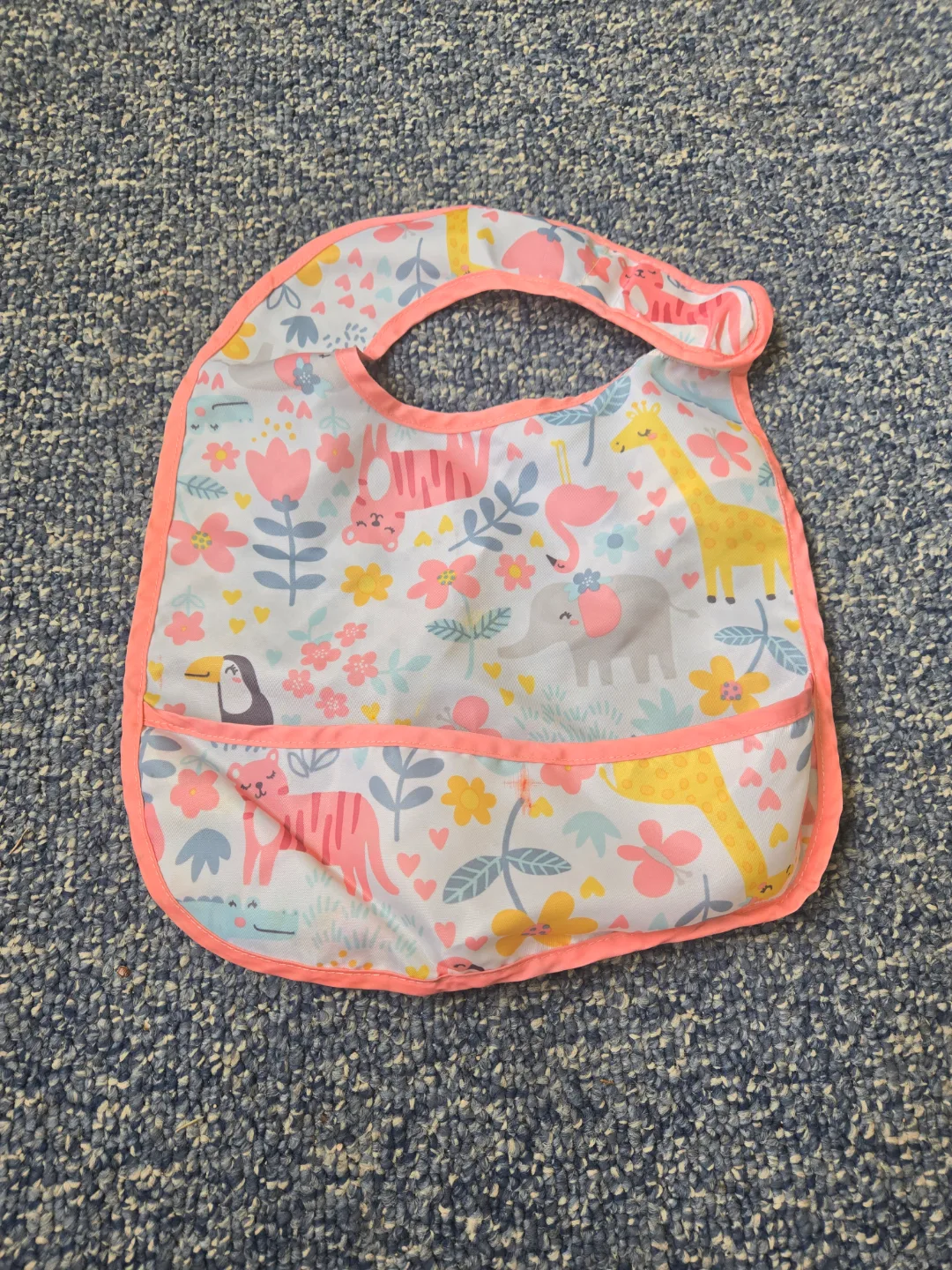 Cute Baby Bib with Animals and Flowers thumbnail