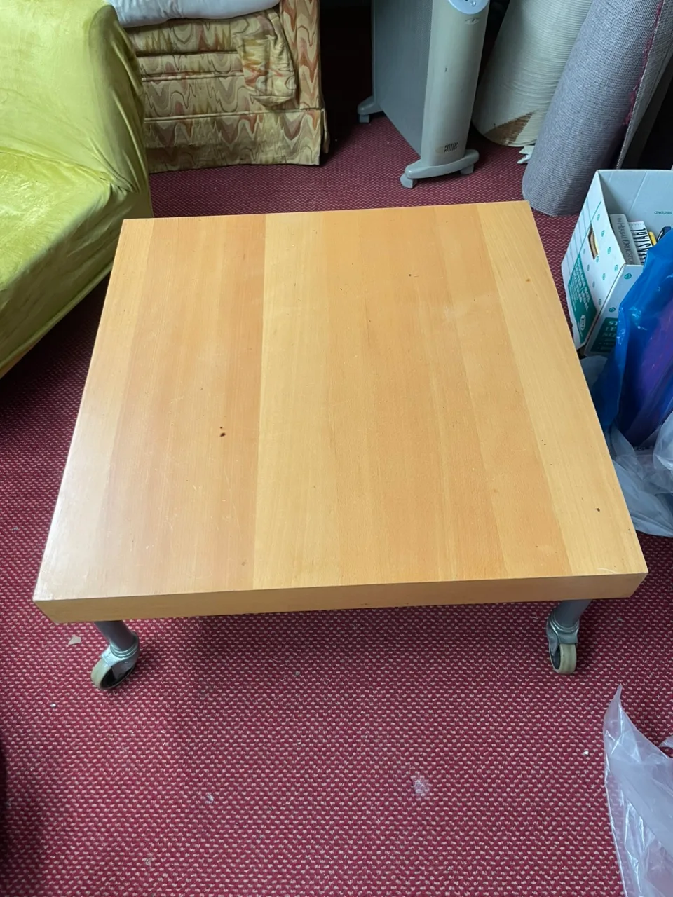 Modern Low Square Accent Coffee Table With Wheels image indicator(6)