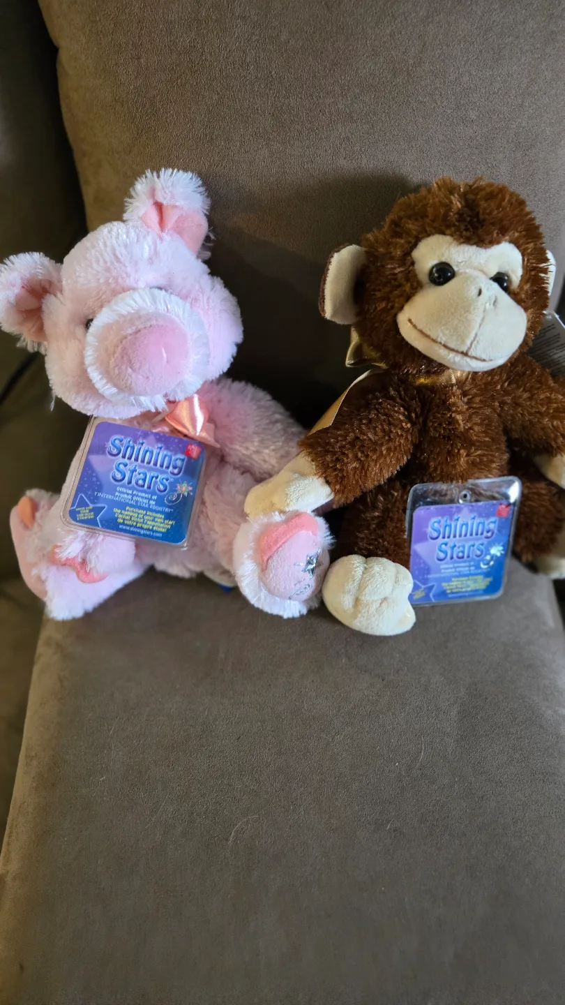 Shining Stars Plush Pig and Monkey Set thumbnail