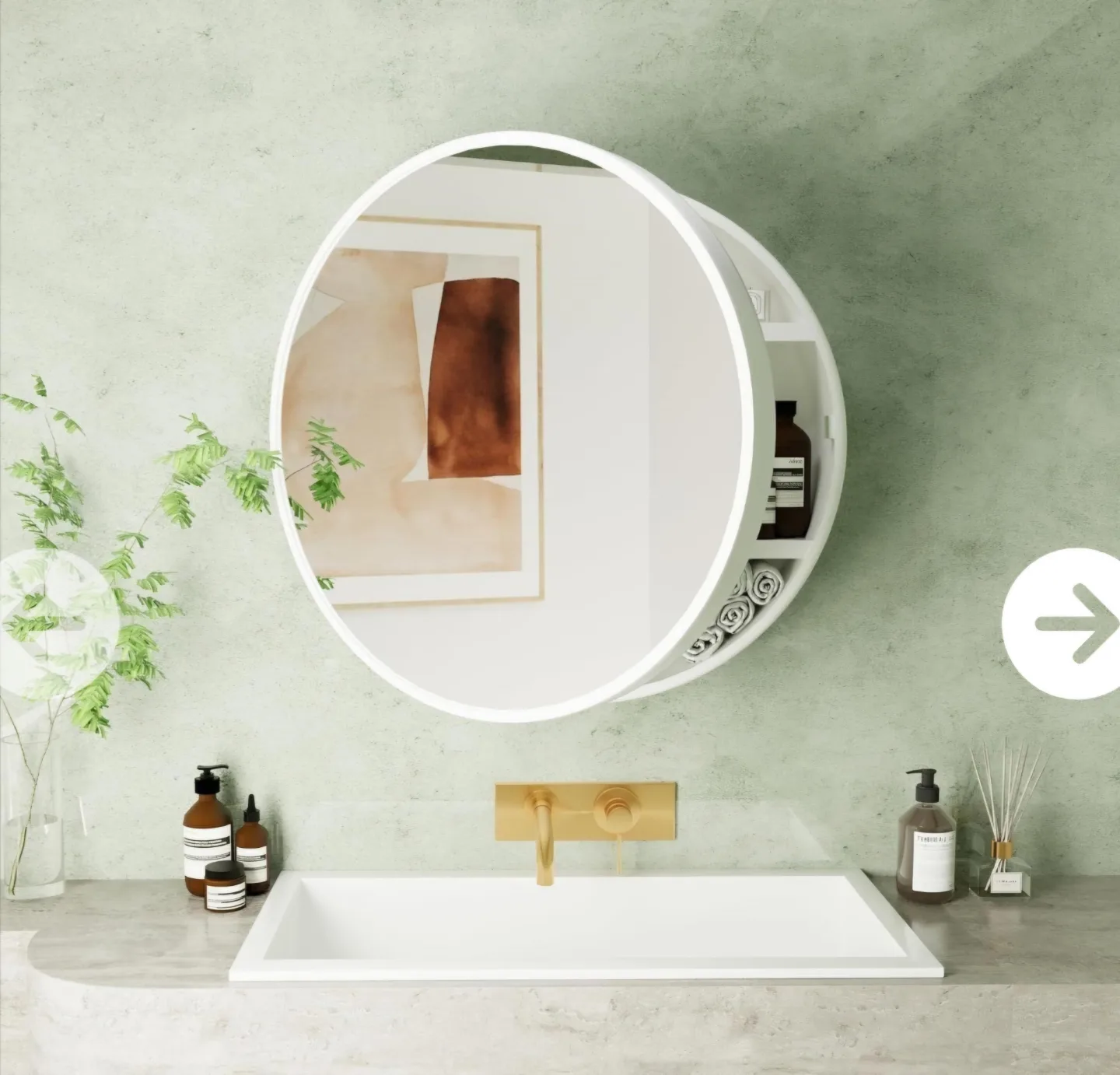 Round medicine cabinet (New in box) worth $307 thumbnail