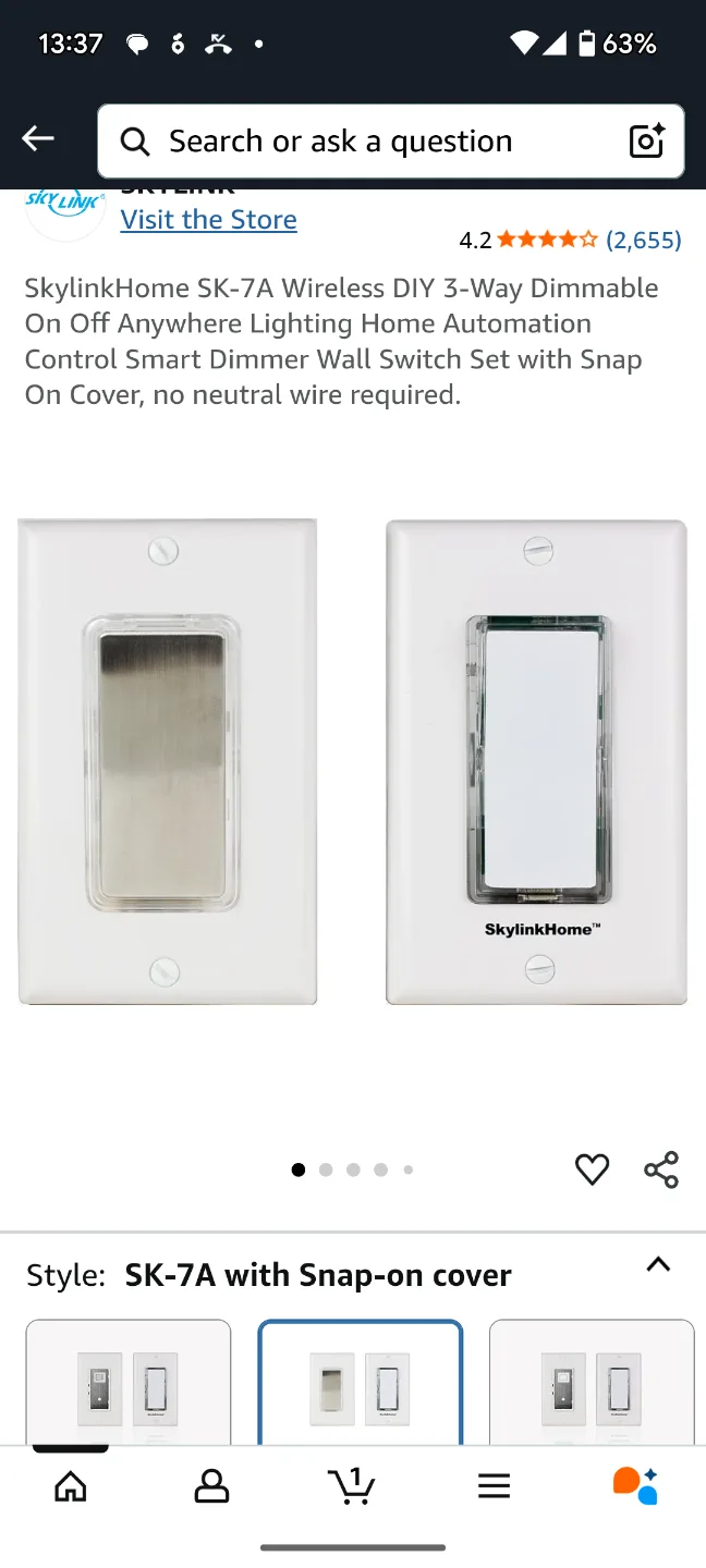🏒 SkyLink Wireless Remote lightswitch 💡3-Way On/Off Dimmer Kit image indicator(2)