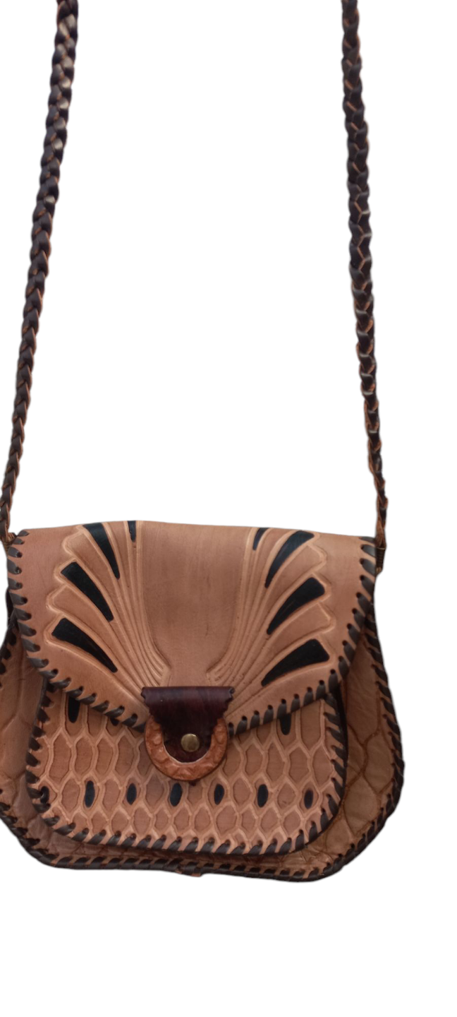 Hand-tooled Leather Crossbody Bag