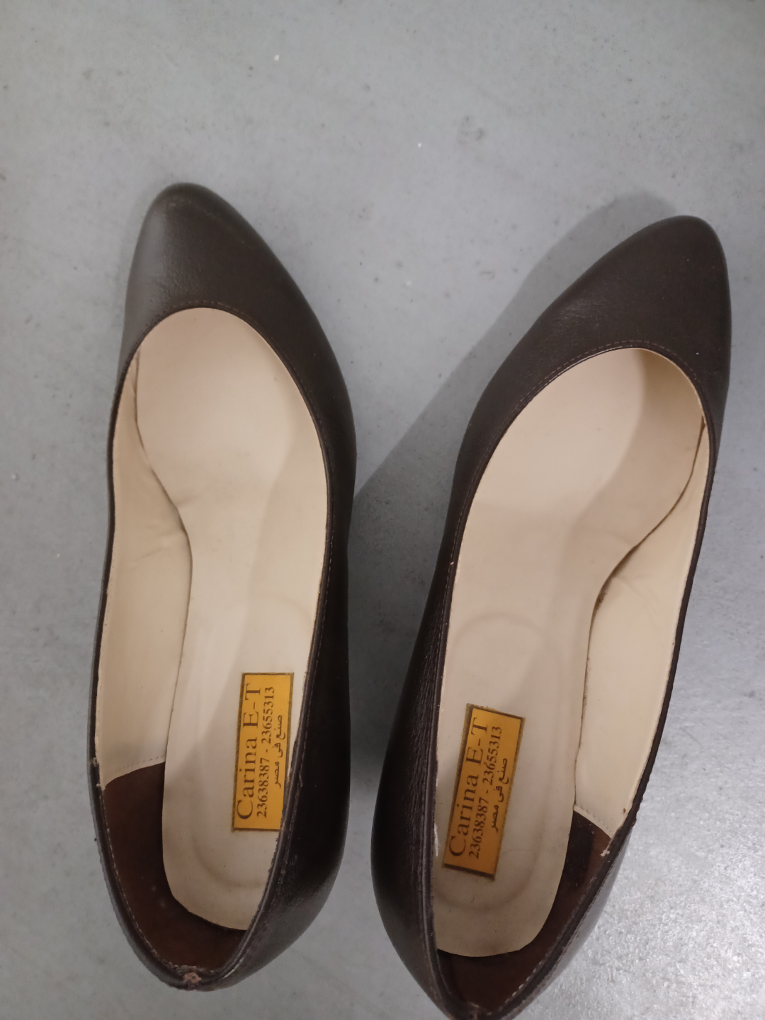 Brown Leather Carina Heels - Size 37