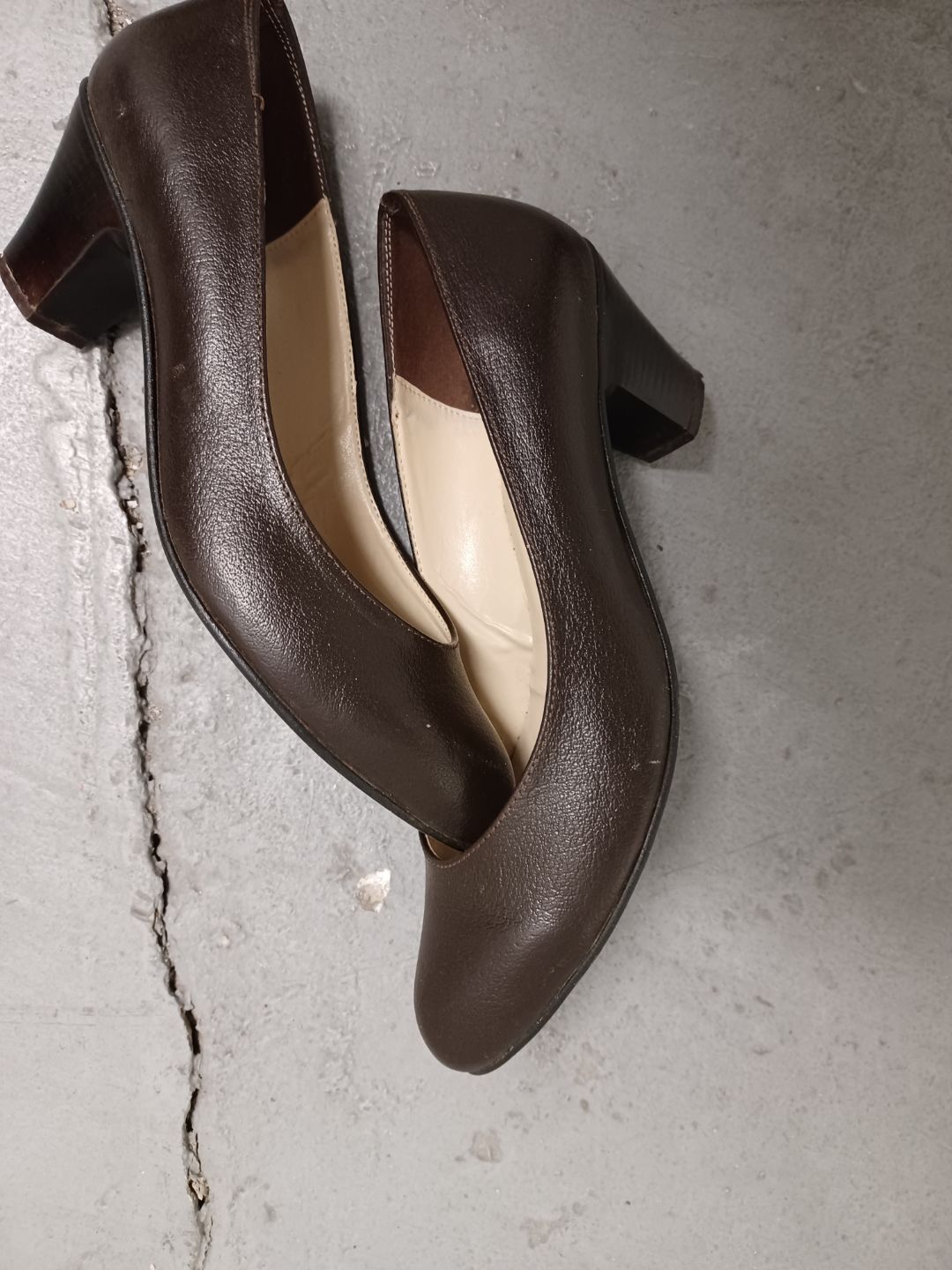 Brown Leather Carina Heels - Size 37 - photo 2
