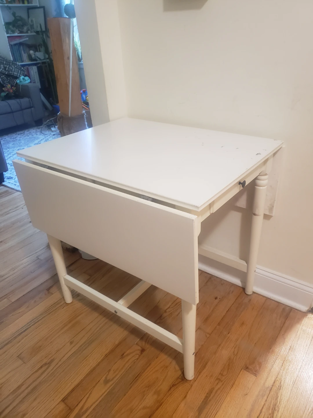 White Drop Leaf Table IKEA - photo 2