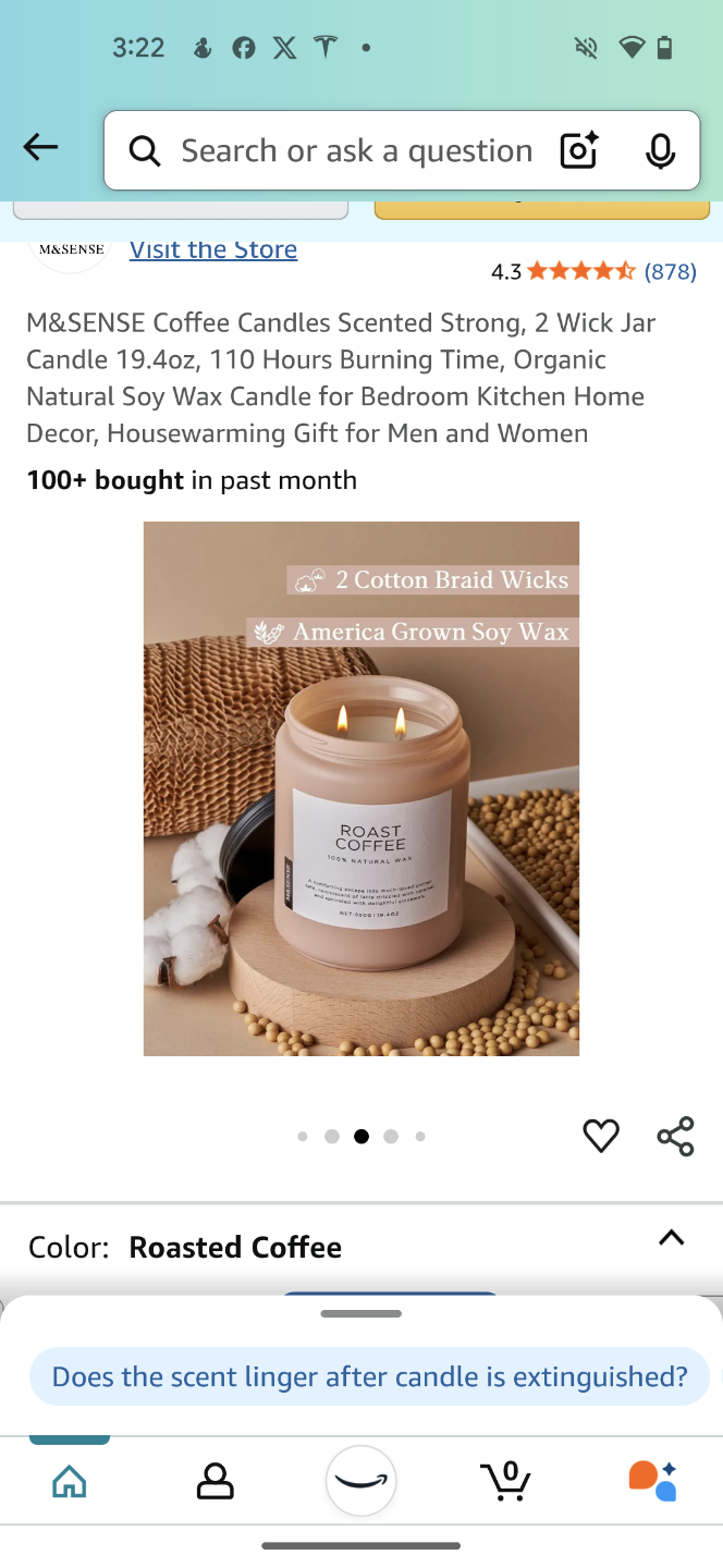M&Sense Roast Coffee Scented Candle - 19.4oz - photo 2