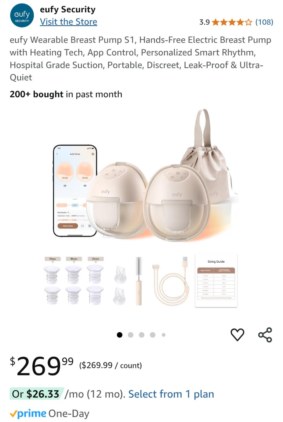 eufy Wearable Breast Pump S1 - Hands-Free Electric Breast Pump - photo 2