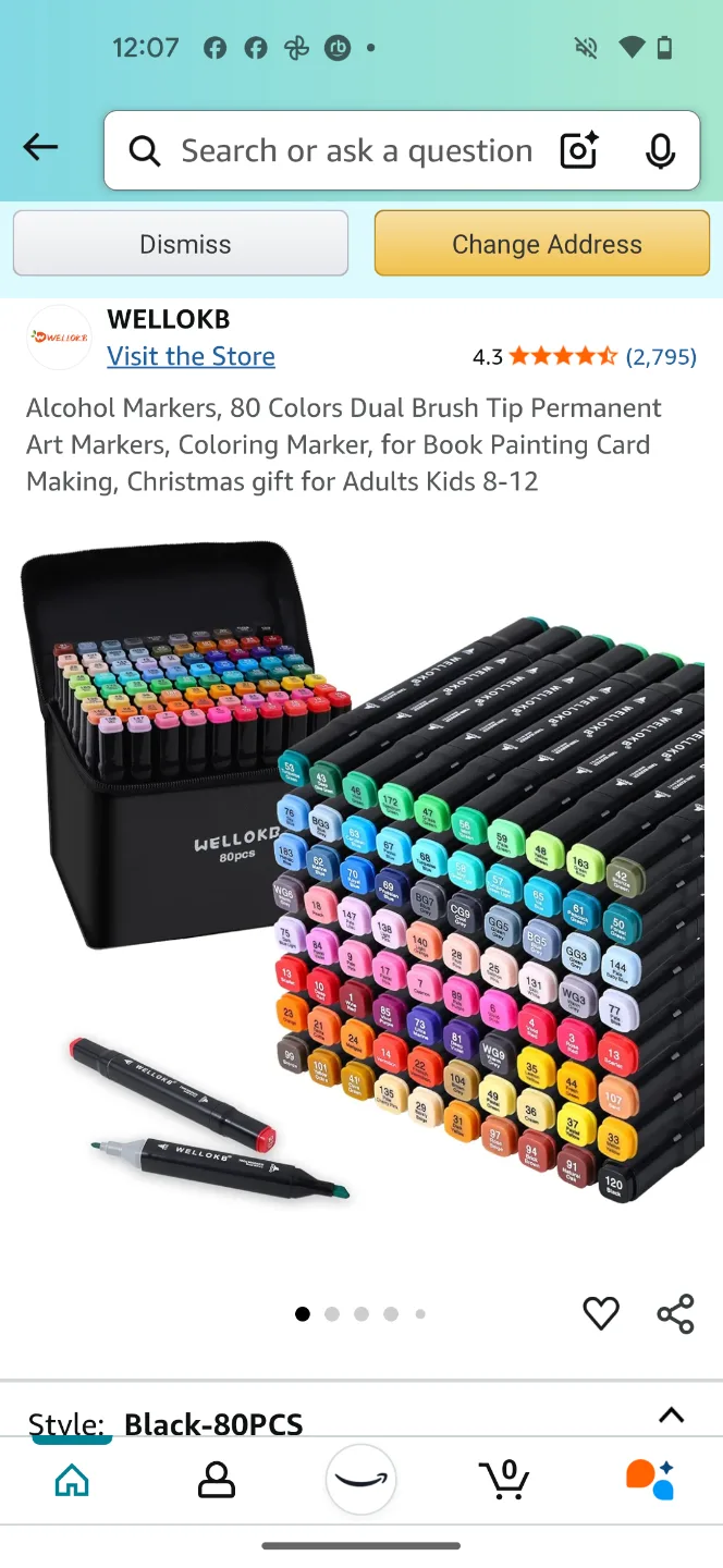 WELLOKB 80 Colors Dual Brush Tip Alcohol Markers thumbnail