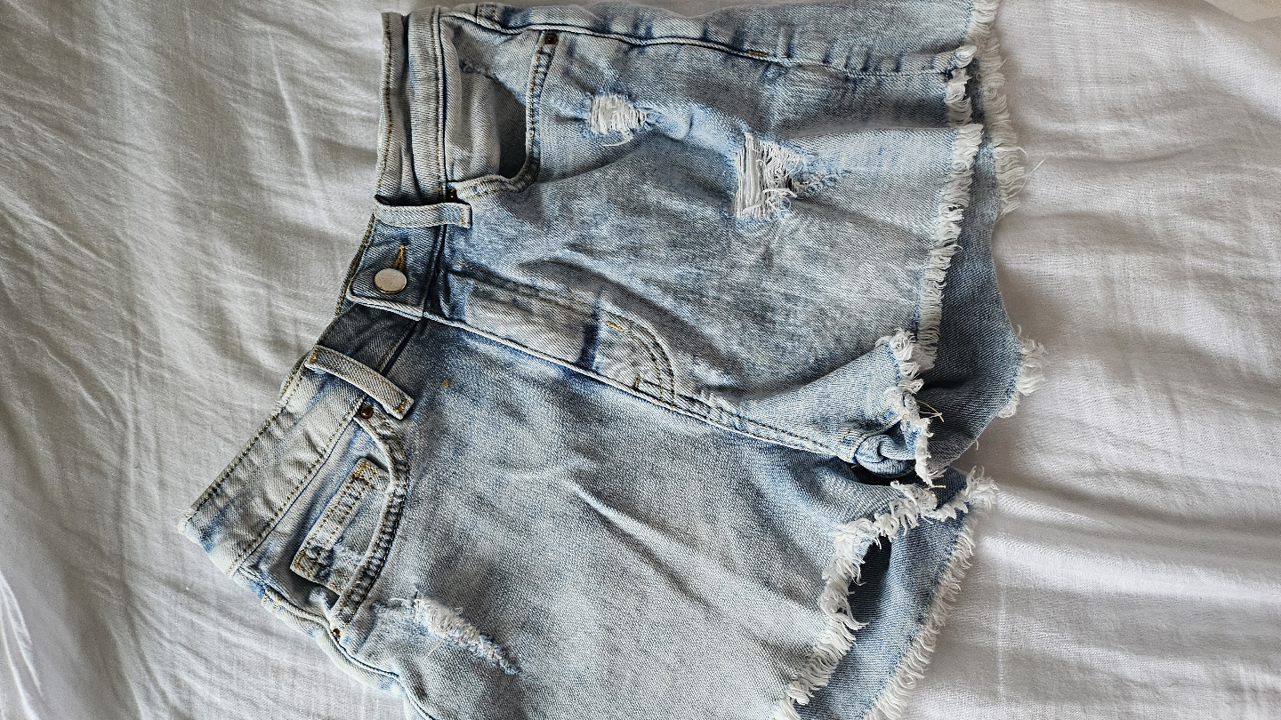 Light Wash Denim Shorts, Size 4