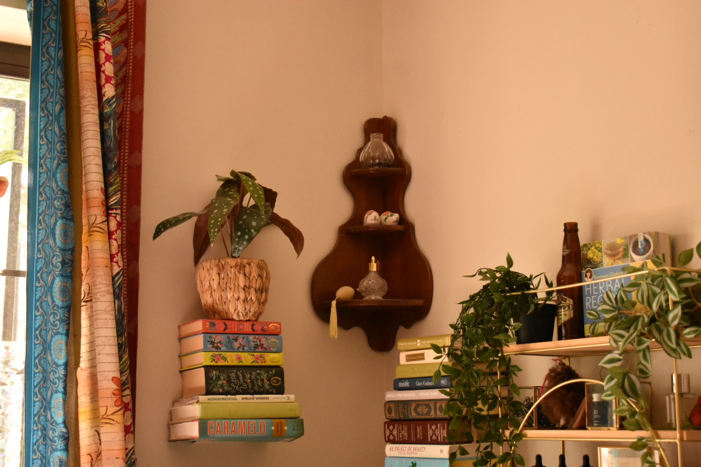 Antique Corner Apothecary Shelf