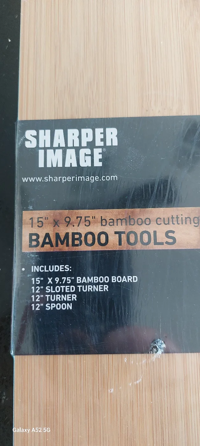 Sharper Image Bamboo Cutting Board & Utensil Set thumbnail