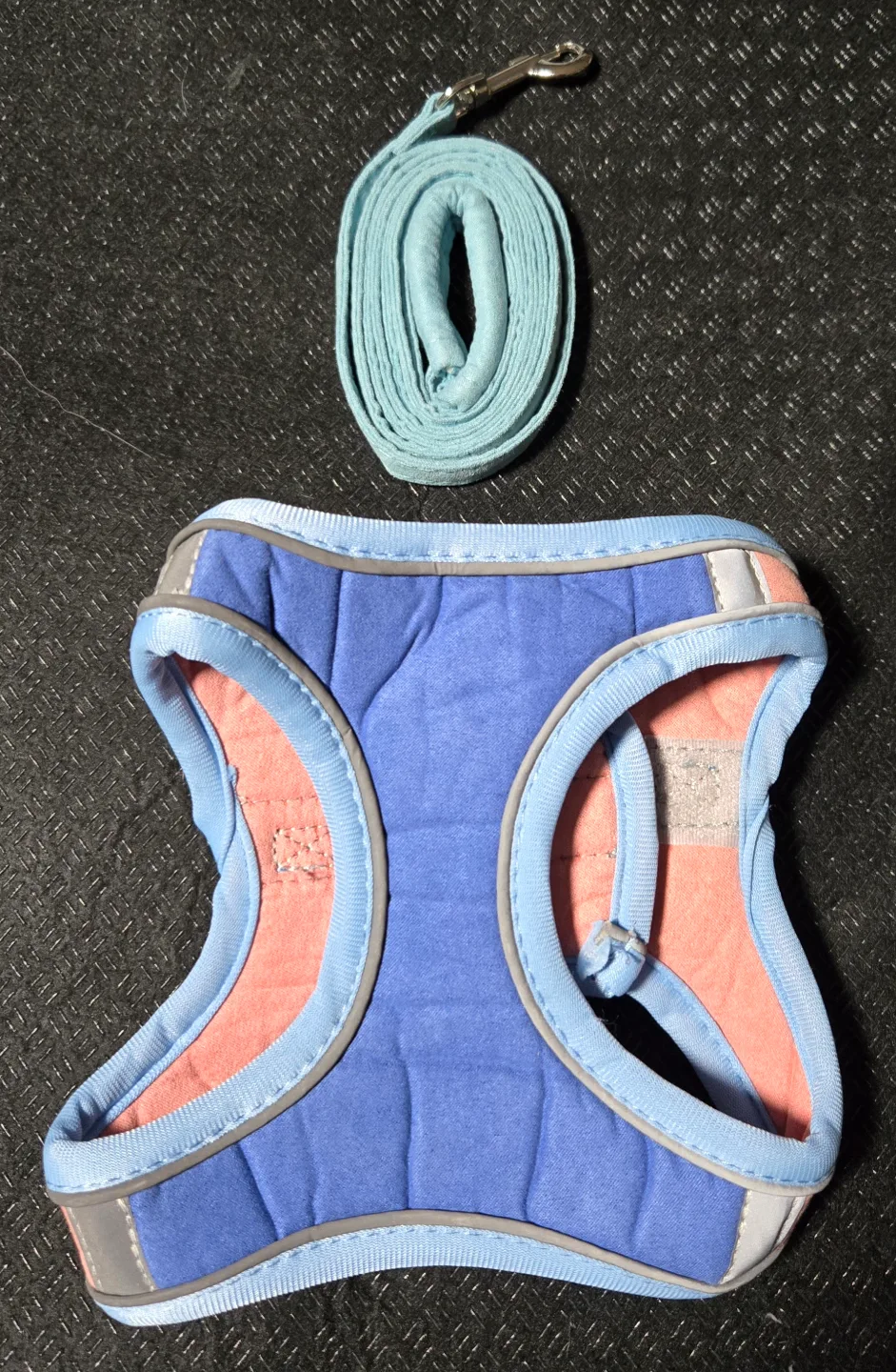 Dog Harness and Leash Set - Pink and Blue - Size L image indicator(2)