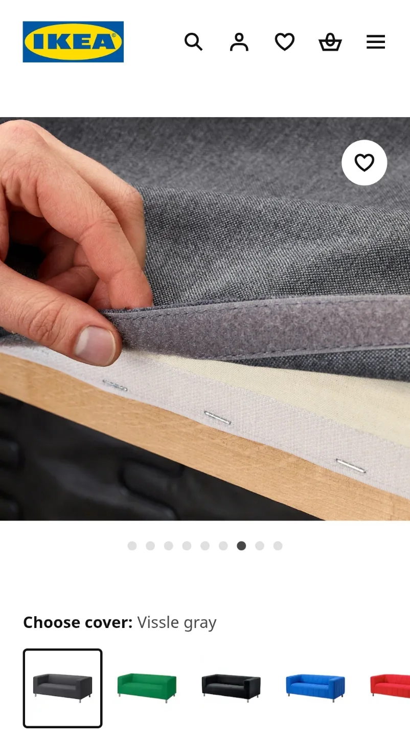 IKEA KLIPPAN Loveseat - Vissle Gray image indicator(6)