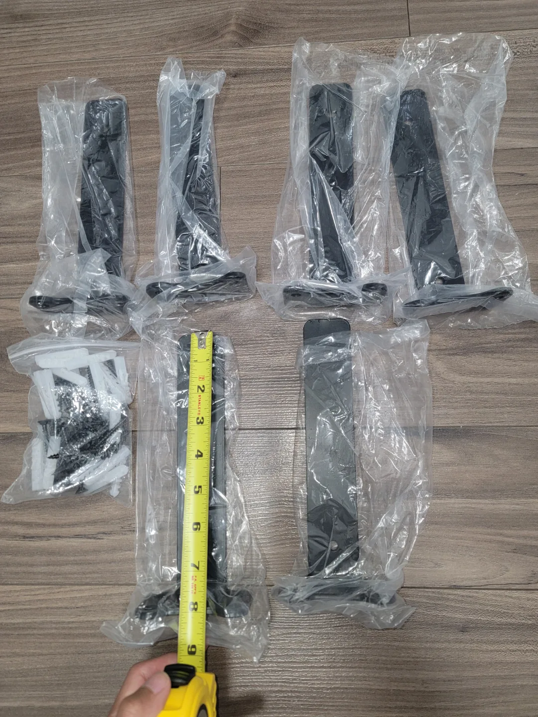 Bulk Lot of Black Metal L-Brackets with Screws thumbnail