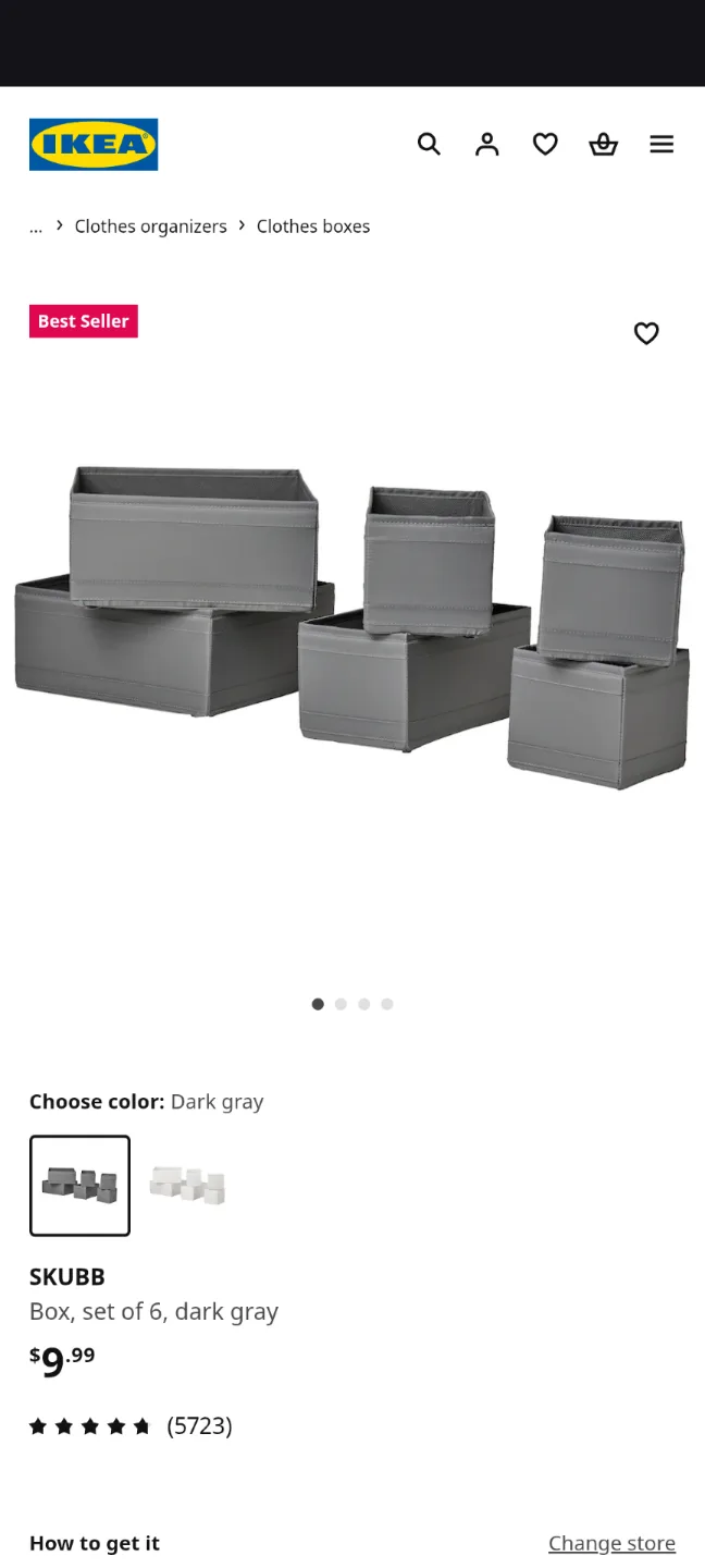Set of 3 IKEA SKUBB drawer organizers thumbnail