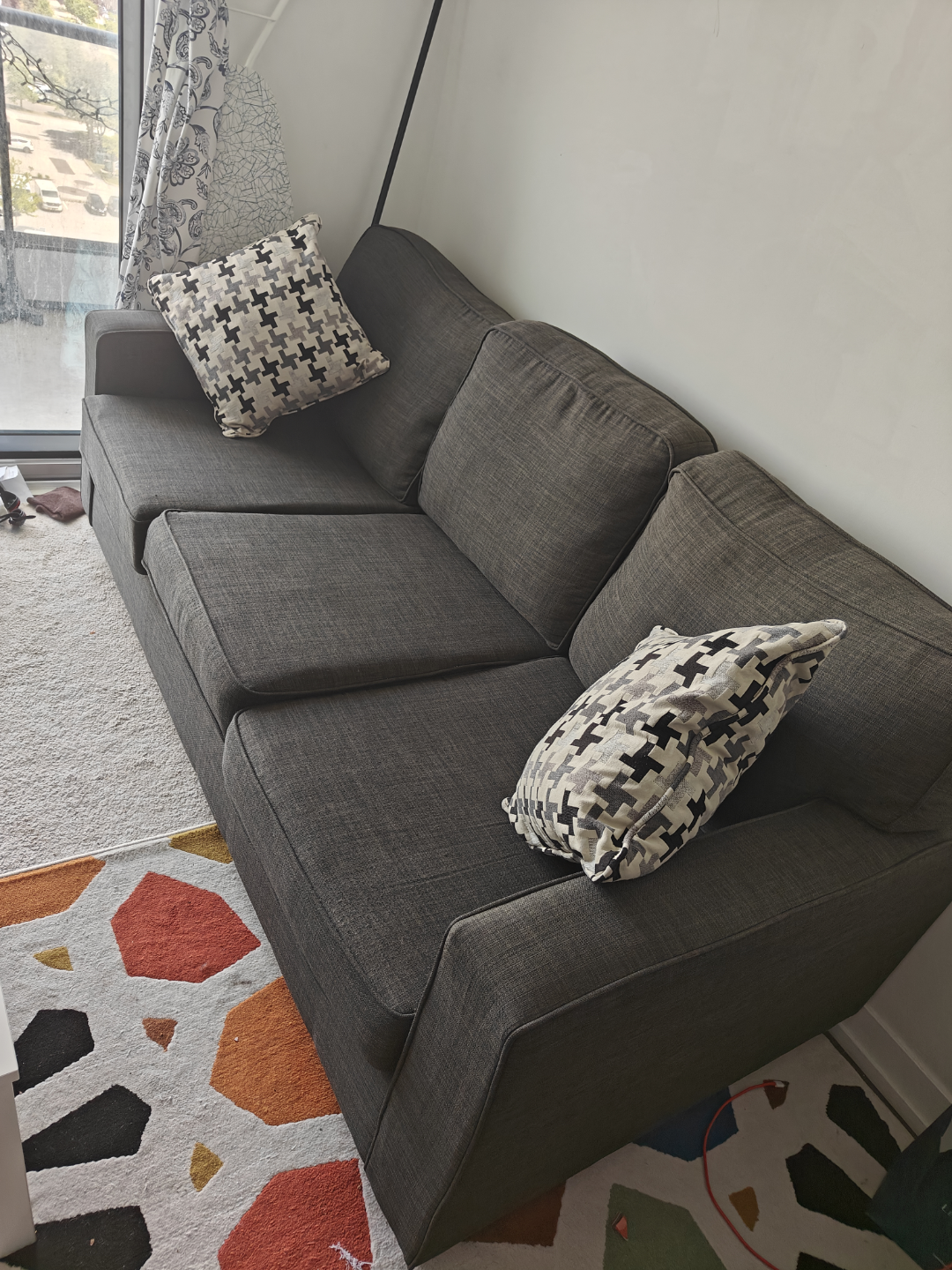 TheBrick Dark Grey 3-Seater Sofa with Throw Pillows - photo 4