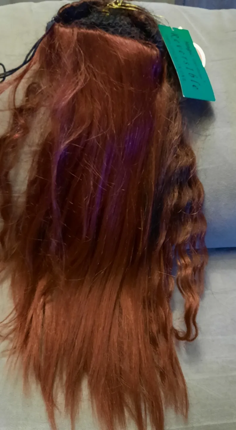 Reversable Clip-in auburn hair peice