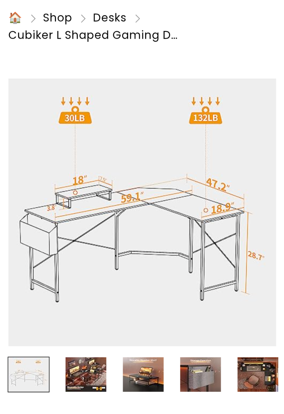L Shaped Office Desk - photo 2