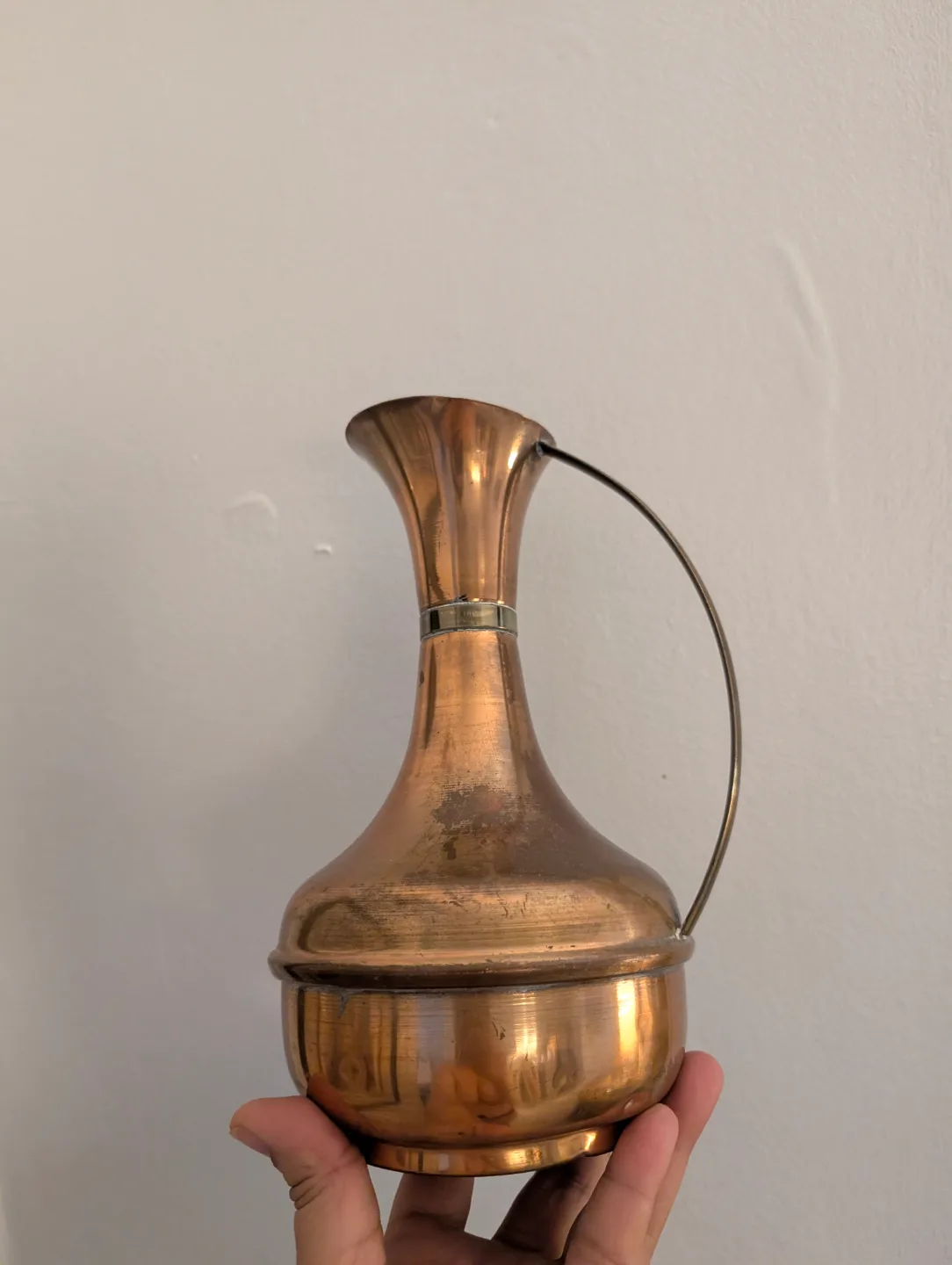 Vintage Copper Brass Pitcher Vase image indicator(2)