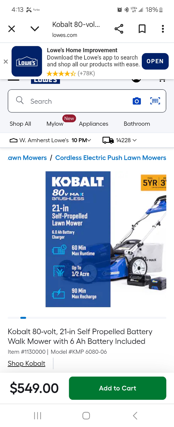 Lawn Mower Kobalt 80v - photo 2
