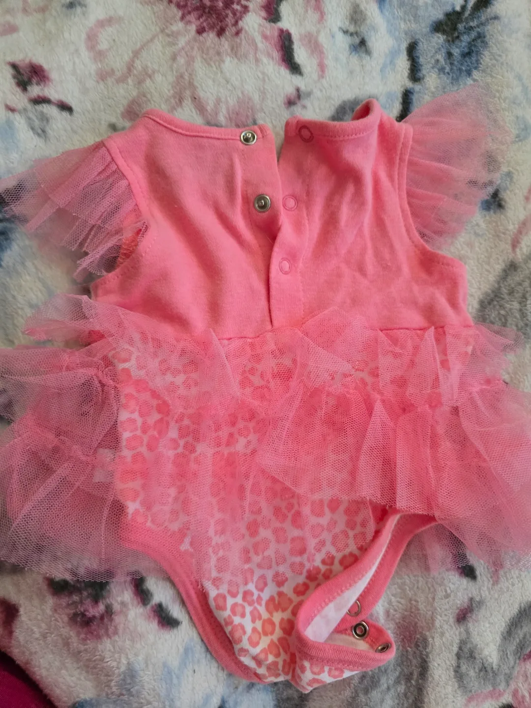 Preloved Baby Girl's Pink Leopard Print Tulle Bodysuit image indicator(3)