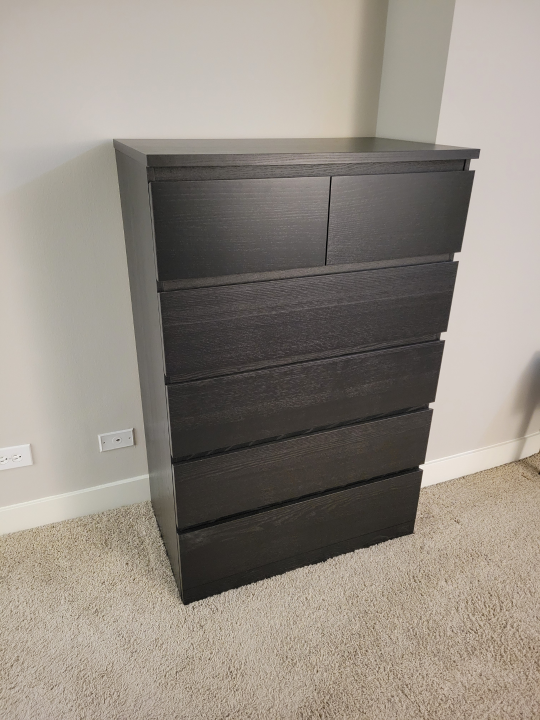 IKEA MALM Black 6-Drawer Chest of Drawers