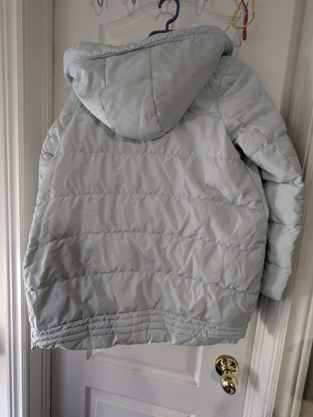 Women's Light Blue Hooded Puffer Coat Jacket - Size Medium - photo 2