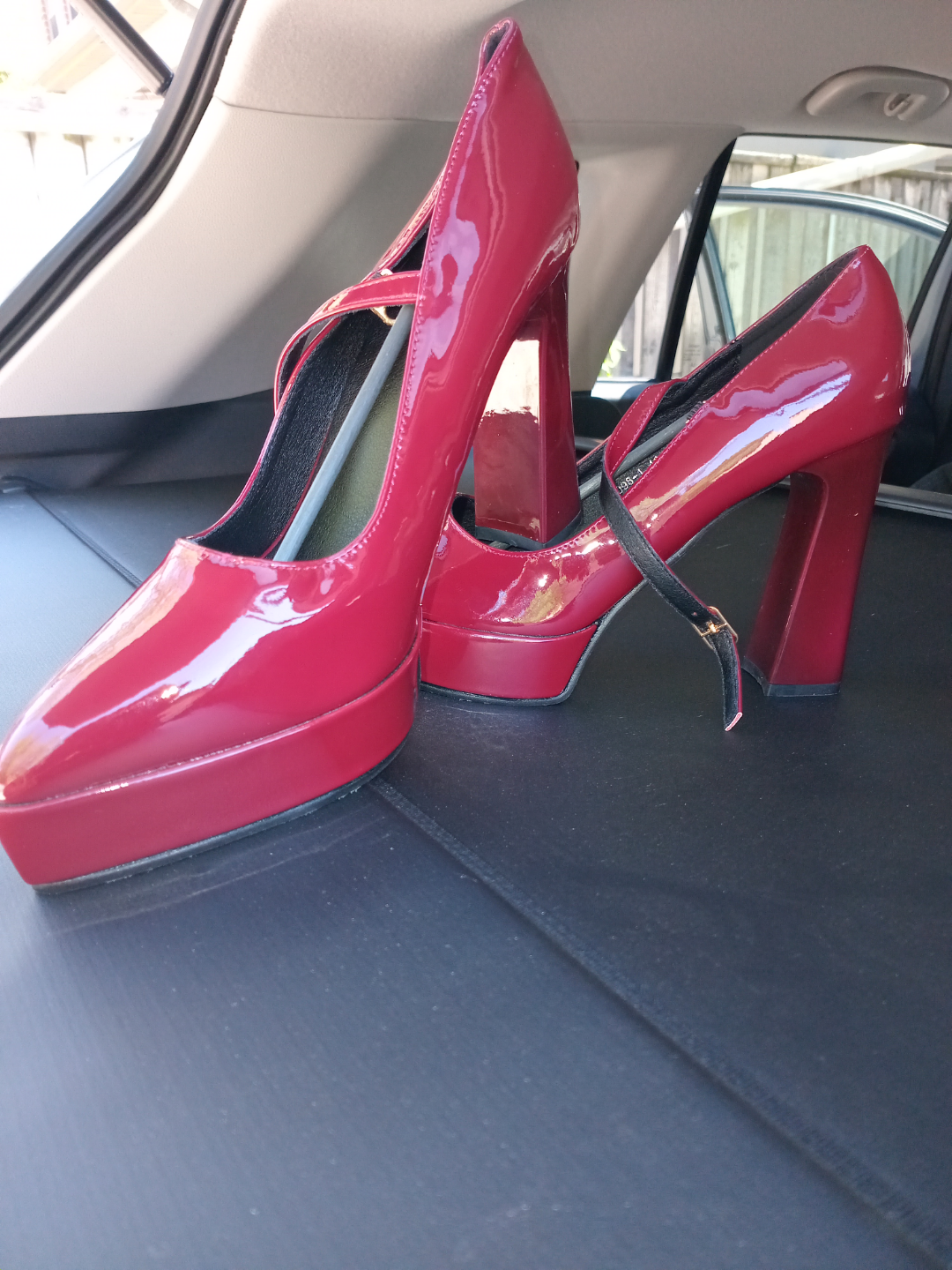 Red Patent Leather Platform Heels