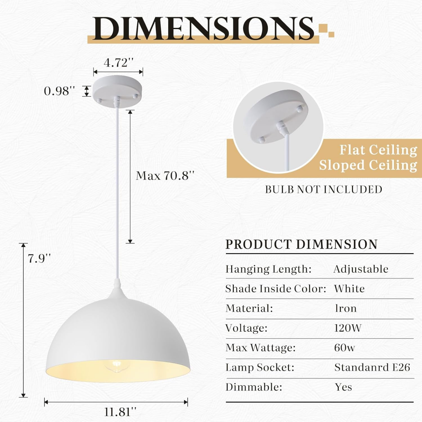 White Pendant Lights 11.8 inch (Brand New) - photo 4