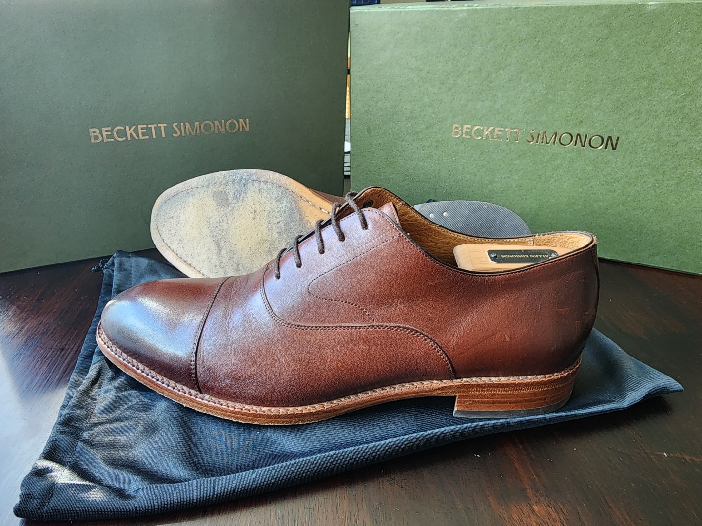 Beckett Simonon Men's Brown Leather Oxford Shoes - Size 9.5 - photo 2