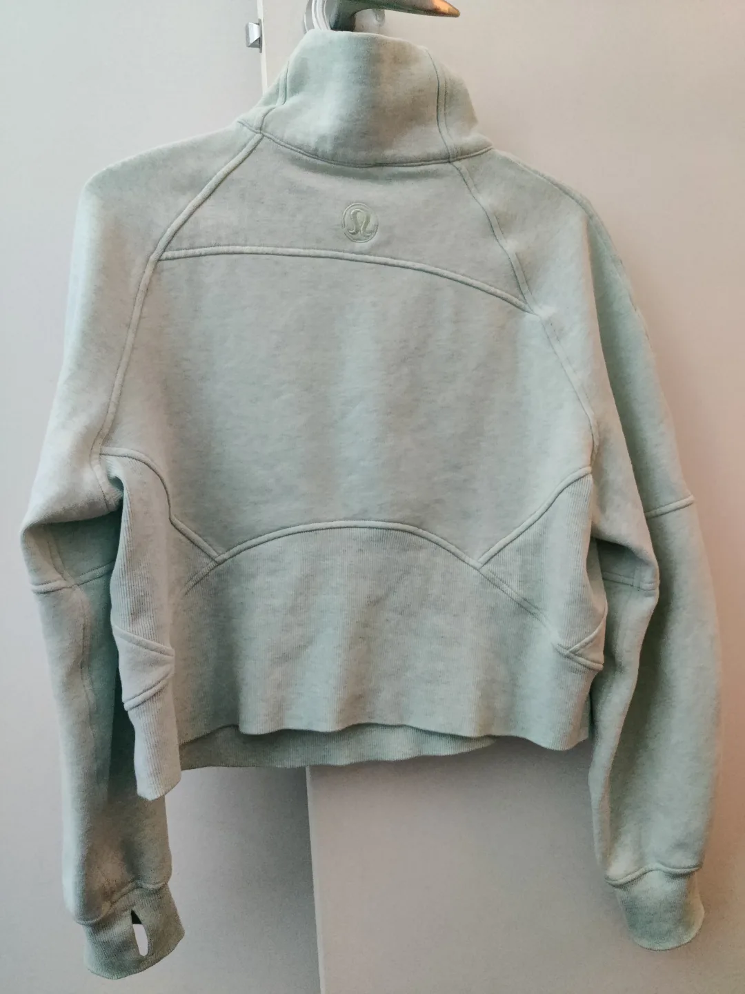 Lululemon oversized funnel neck scuba heathered mint XS/S image indicator(2)